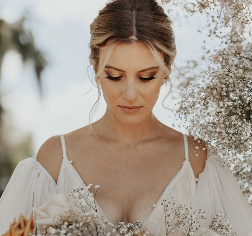 Boho Gold and Copper Wedding Makeup Look